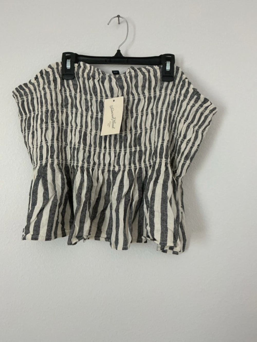 NWT Universal Thread Striped Smocked Tube Top Flounce Hem